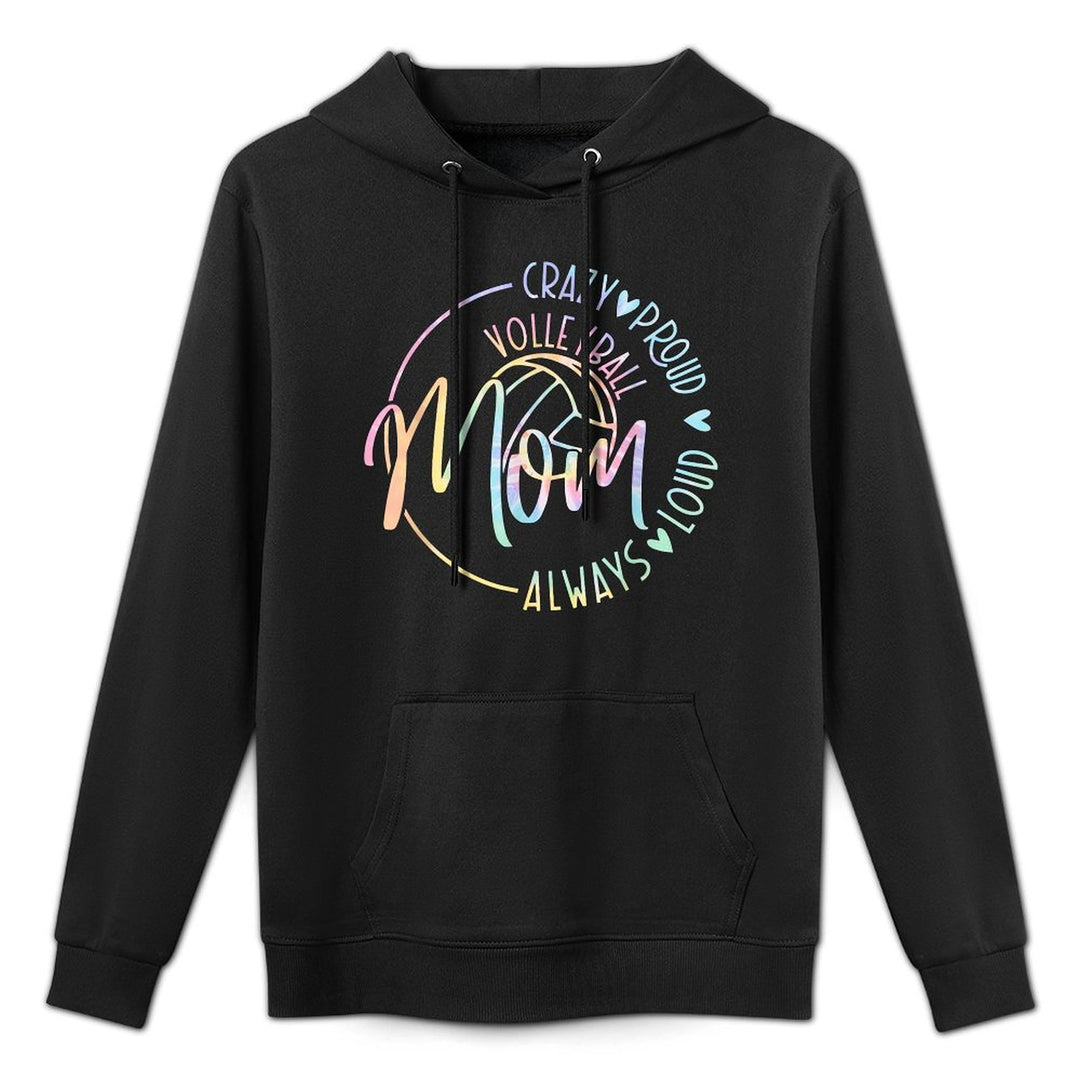 Volleyball Mom Crazy Proud Loud Always Tie Dye Mothers Day Shape Retention Hoodie