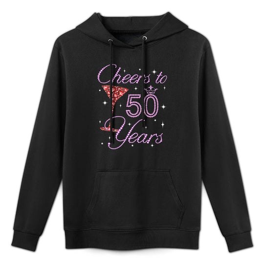 Cheers To 50 Year Old Gifts 50th Birthday Queen Women Premium Medium-Weight Fabric Hoodie