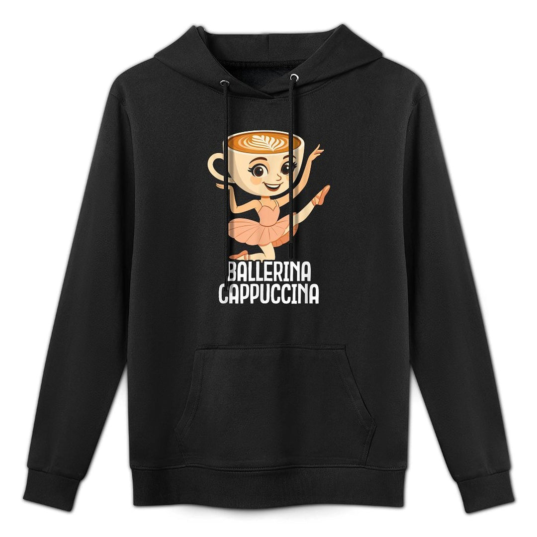 Ballerina Cappuccina Italian Brainrot Funny Meme Kangaroo Pocket Hoodie