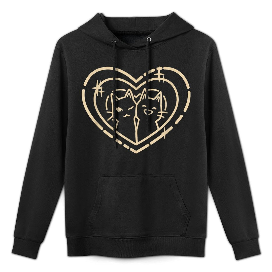 Cute Kawaii Y2K Coquette Heart with Cats Easy Care Hoodie