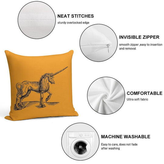 Of The Unicorn Soft Fade-Resistant Throw Pillow