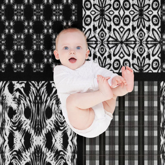 Mixed Black And White Pattern Comfort Throw Blanket
