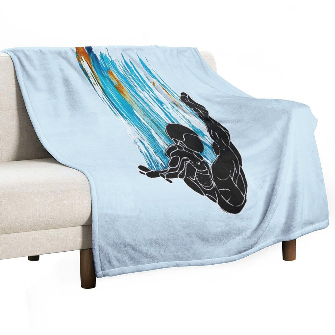 Platform Diving Springboard Diver Plush Throw Blanket
