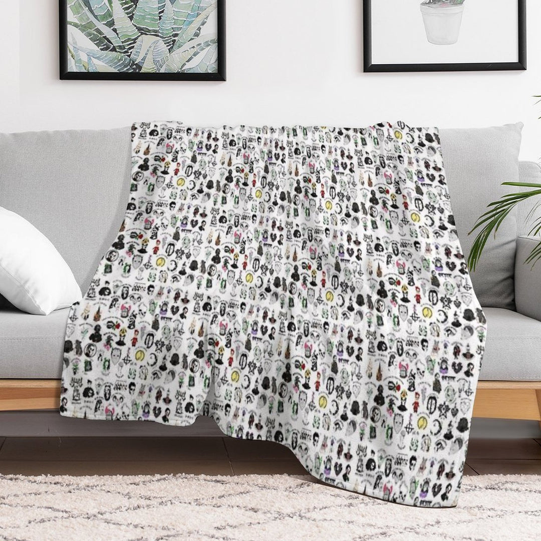 Ghost Collage Design Easy Care Throw Blanket