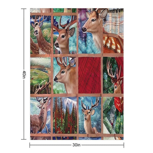 Country Quilt Simulated Quilt Patches Pattern Versatility Throw Blanket