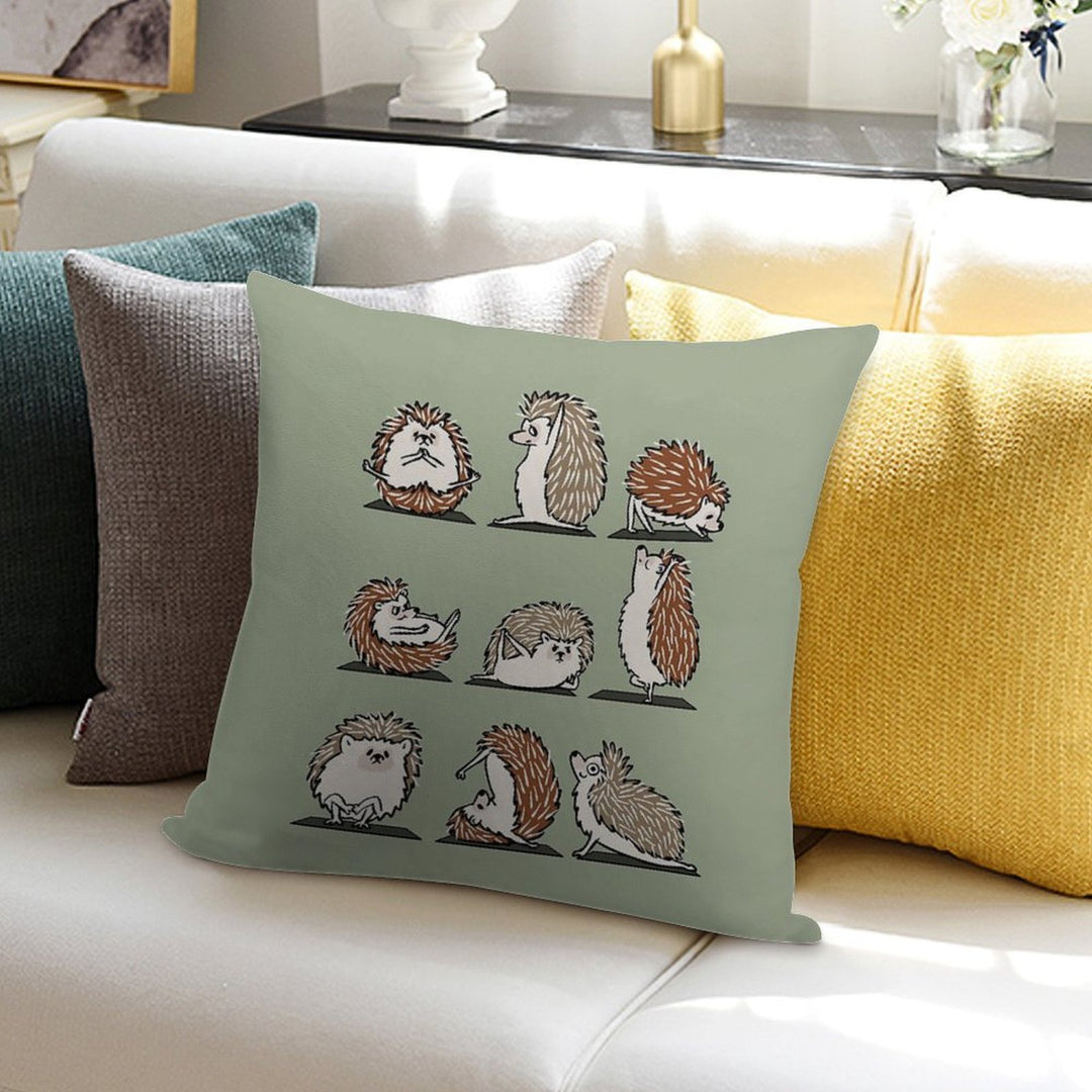 Hedgehog Yoga Soft Ultra-Soft Texture Throw Pillow
