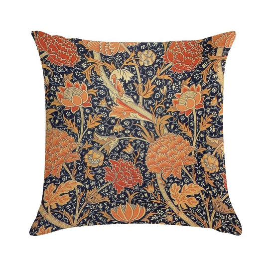 William Morris Cray Blue And Orange Soft Durable Construction Throw Pillow