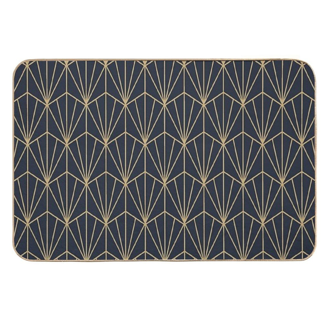 Art Deco in Navy And Gold  Stain-Proof Bath Mat