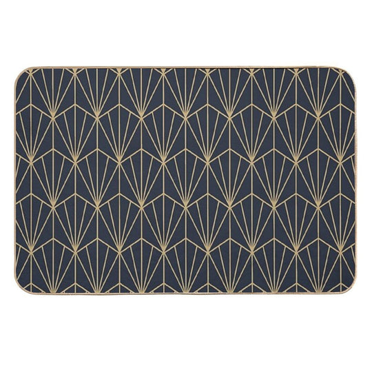 Art Deco in Navy And Gold  Stain-Proof Bath Mat
