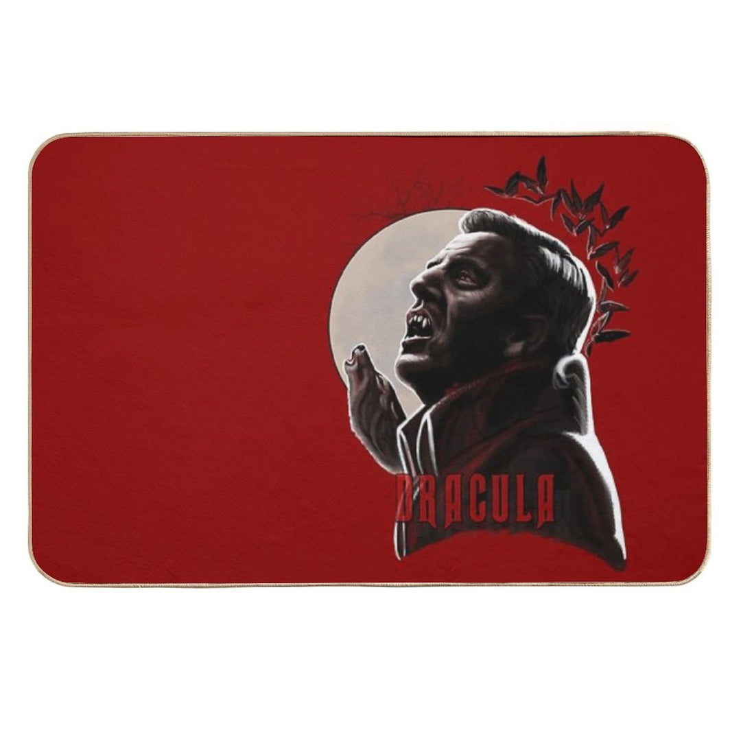 Claes Bang Dracula Wolf Howling Painting  Absorbent Bath Mat