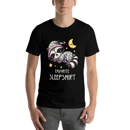 Favorite Sleep Racoon Napping Raccoon Pajama Meme  Fade-proof Color T-Shirt