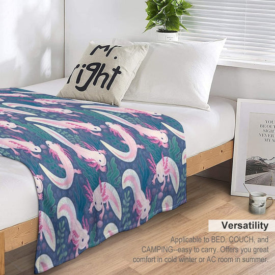 Axolotls Plush Throw Blanket