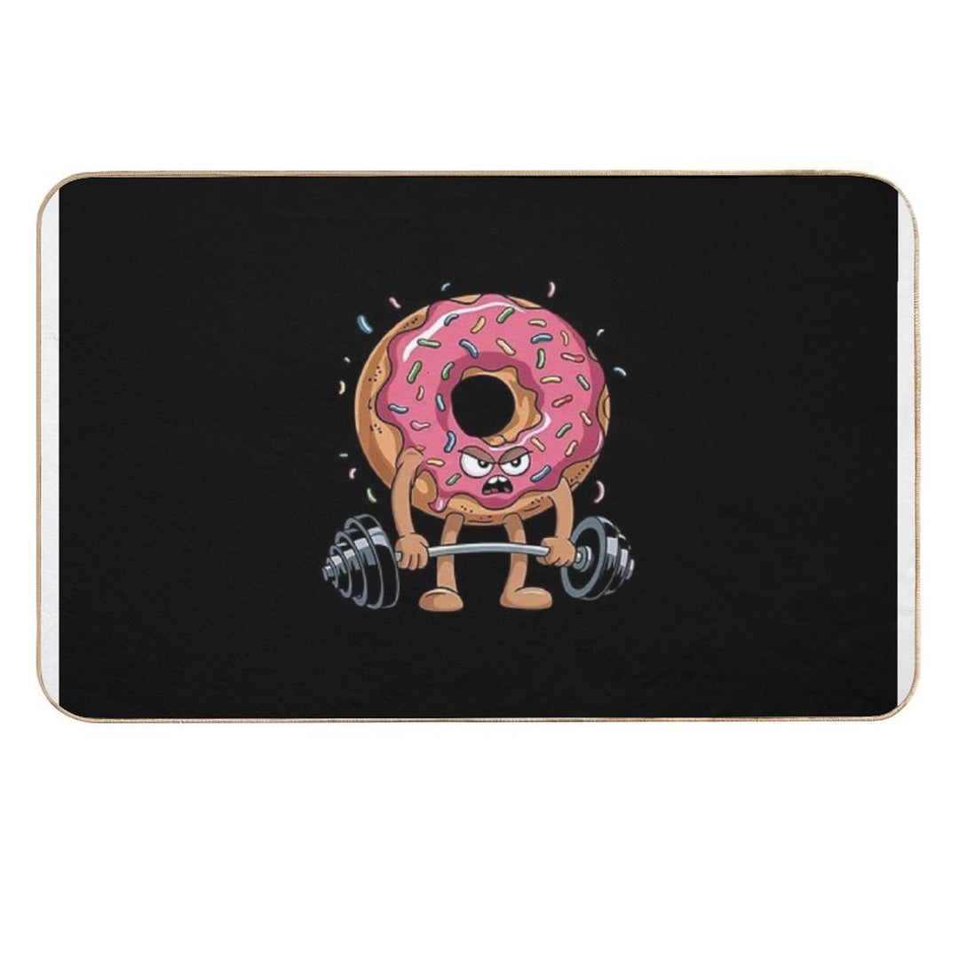 Fitness Workout Gym Donut Lover  Stain-Proof Bath Mat