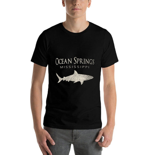 Retro Ocean Springs MS Shark  Tagless Design T-Shirt