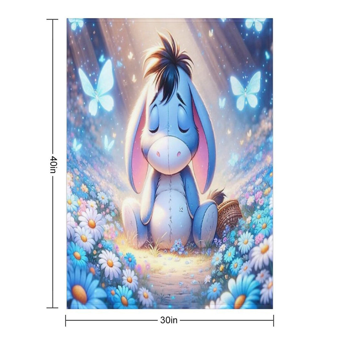 Adorable Eeyore Design Durable Throw Blanket