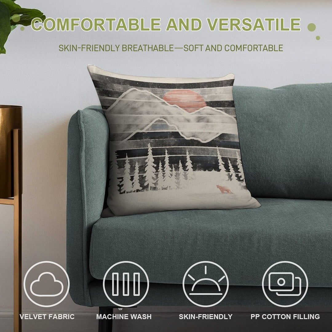 Mountain Lion at Midnight... Soft Home Decor Throw Pillow