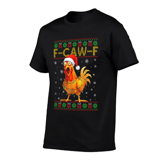 F-Caw-F Funny Chicken Humor Rooster Christmas Ugly Sweater Premium Tri-Blend Comfortable T-Shirt