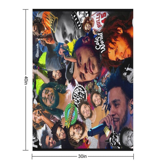 J Cole Collage Easy Care Throw Blanket