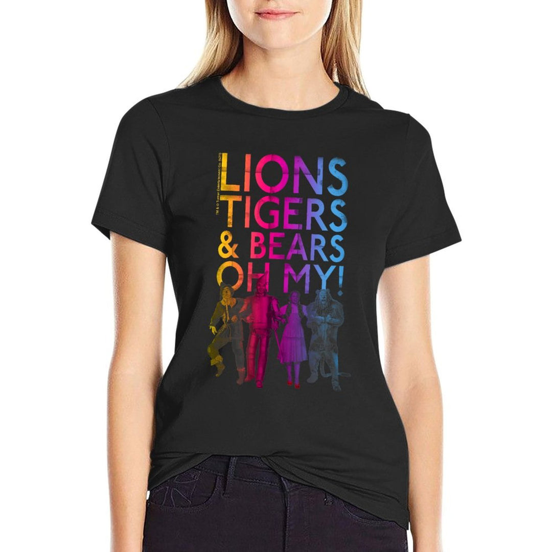 Wizard of OZ Lions, Tigers, Bears  Rolled Sleeves T-Shirt