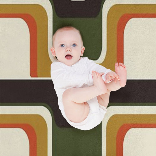 Mid-Century Modern Meets 1970s Plush Throw Blanket