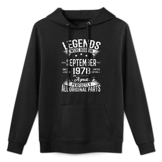 Legends Were Born in September 1978 47th Birthday 47 Yrs Old Kangaroo Pocket Hoodie