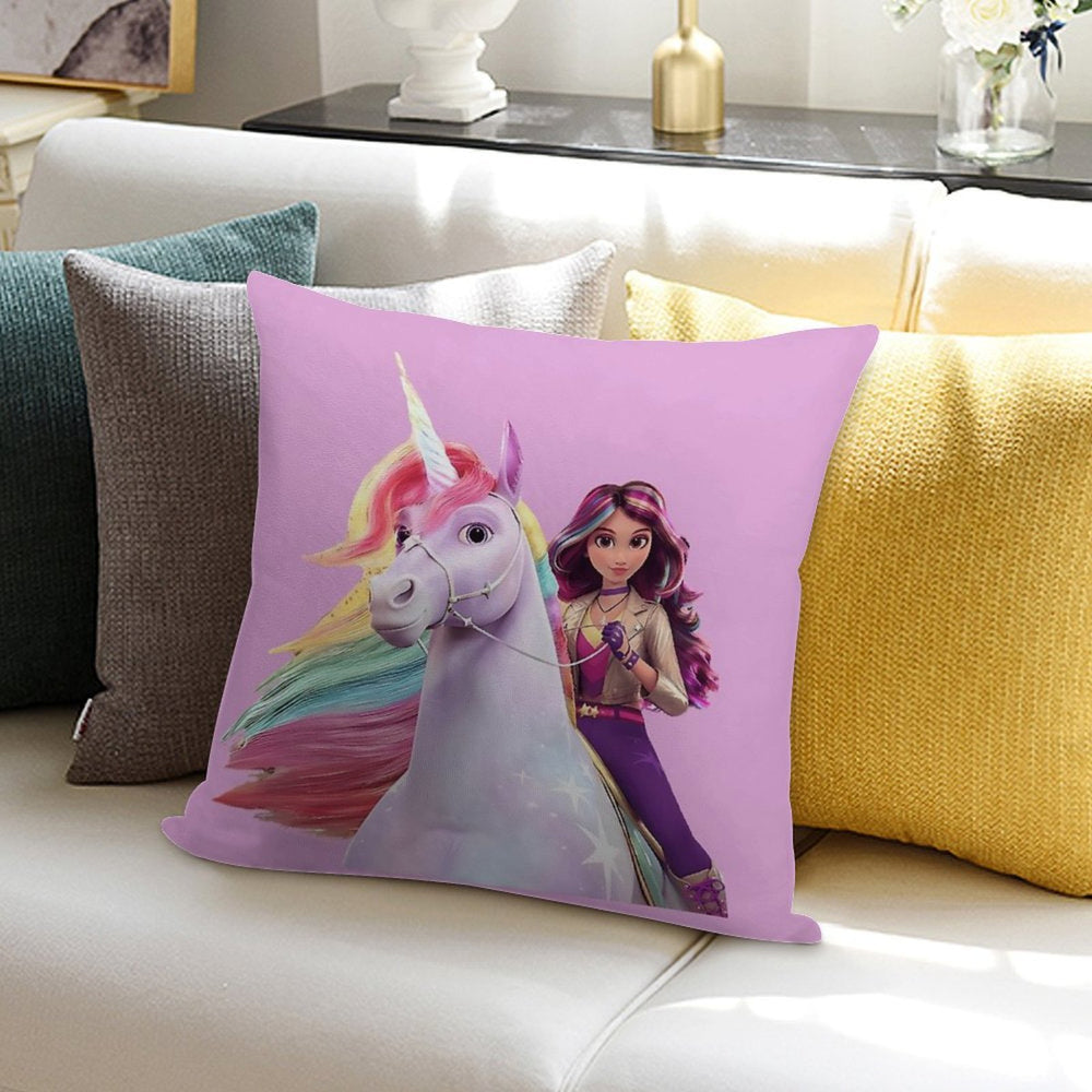 Unicorn Academy Sophia Wildstar Soft Hidden Zipper Throw Pillow