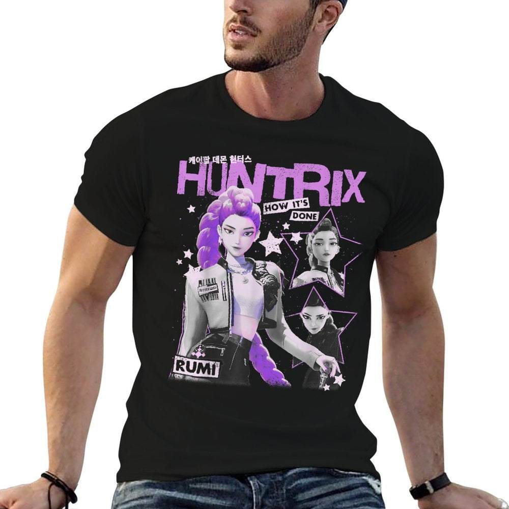 Kpop Demon Hunters Huntrix Rumi How Its Done Retro Poster  Summer-ready Fabric T-Shirt