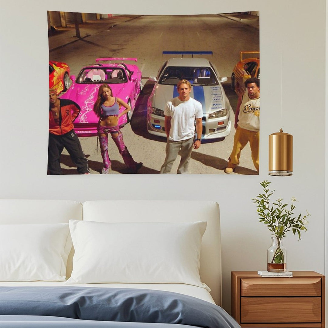FAST AND FURIOUS RACE CAR SCENE Tapestry