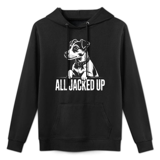 Jack Terrier Jacked Funny Dog Pun Humor Gift Medium-Weight Fabric Hoodie