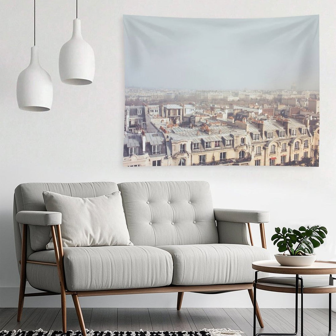 Paris Morning Rooftops Tapestry