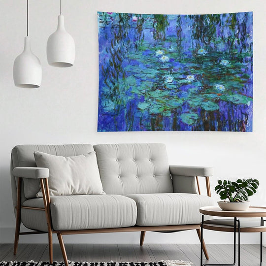 Claude Monet Water Lilies - Blue Water Lilies Tapestry