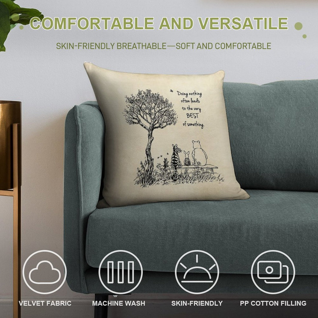 Winnie The Pooh And Friends ~ Doing Nothing Soft Short Plush Fabric Throw Pillow