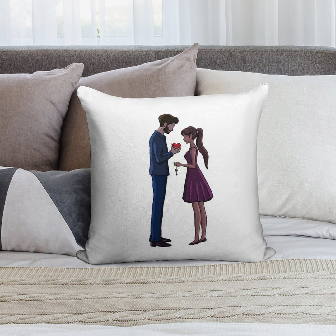 Man Gives His Heart to His Love Soft Luxury Feel Throw Pillow