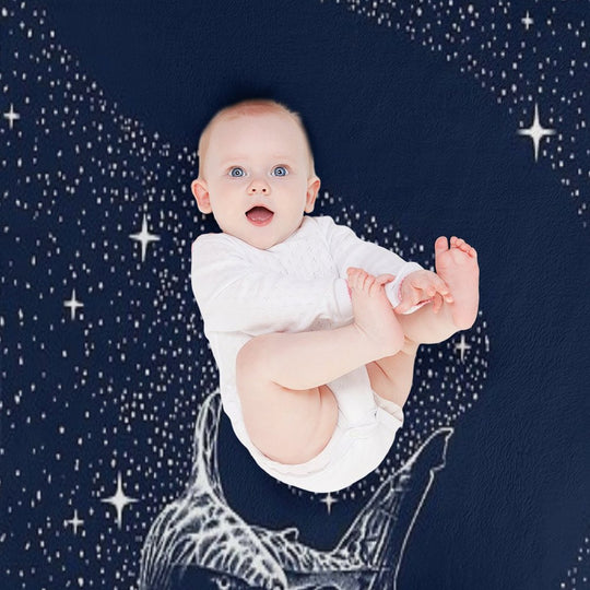 Starry Shark Travel-friendly Throw Blanket