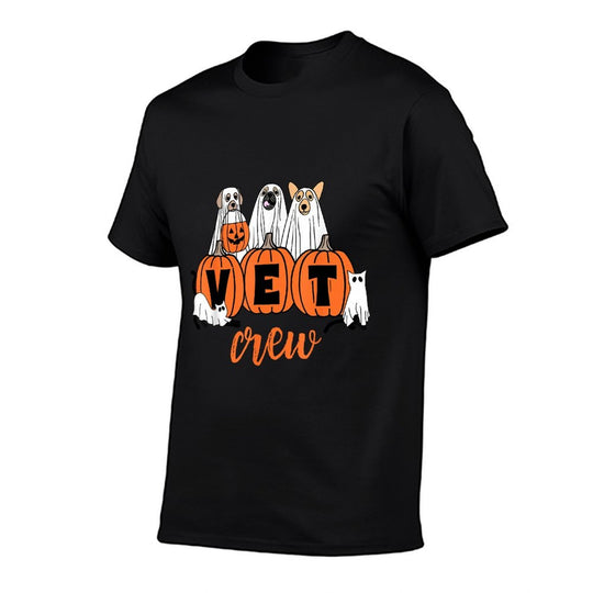 Halloween Vet Crew Pumpkin Dog Cat Ghost Veterinary Vet Tech  Stretchy T-Shirt