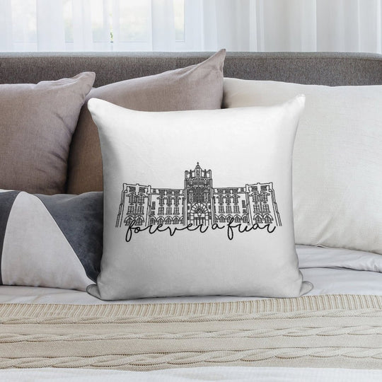 Forever A Friar Providence College Harkins Hall Soft Fade-Resistant Throw Pillow