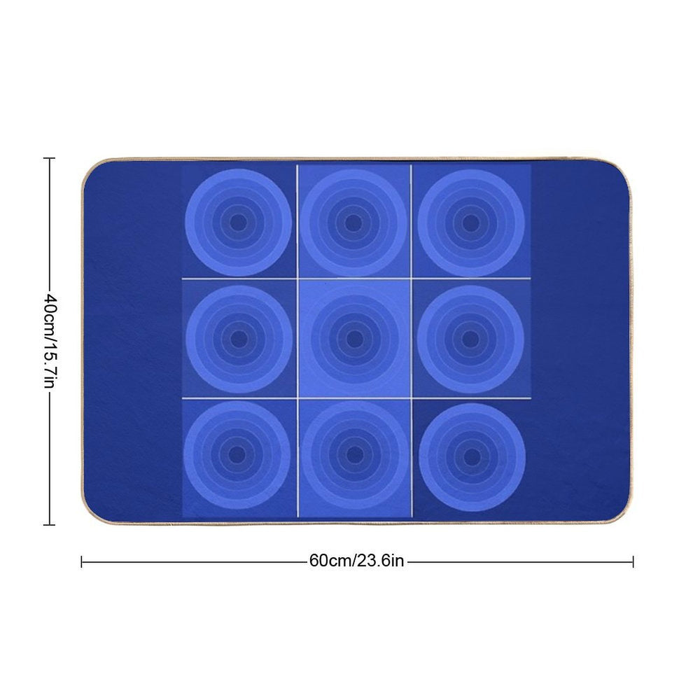 Blue Circles 1  Fade-Resistant Bath Mat