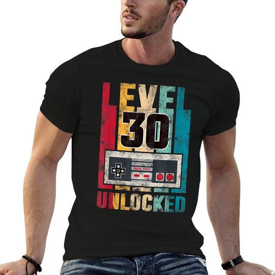 Level 30 Unlocked Funny Gamer 30 Years Old 30th Birthday  Quick-drying T-Shirt