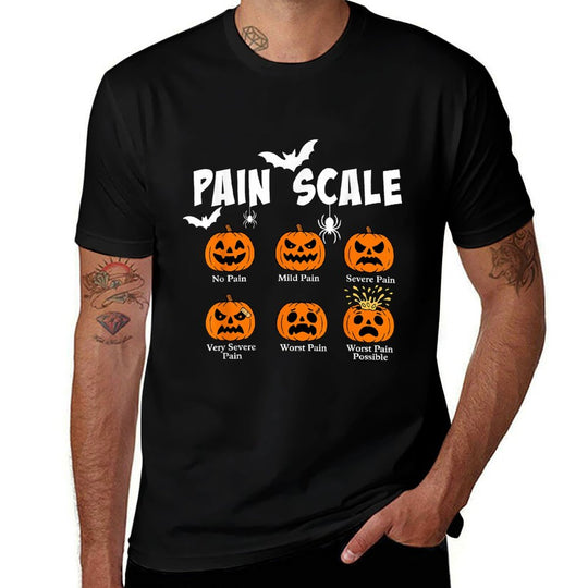 Pain Scale Spooky Pumpkin Fall Halloween Trauma Nurse Triage  Odor-resistant T-Shirt