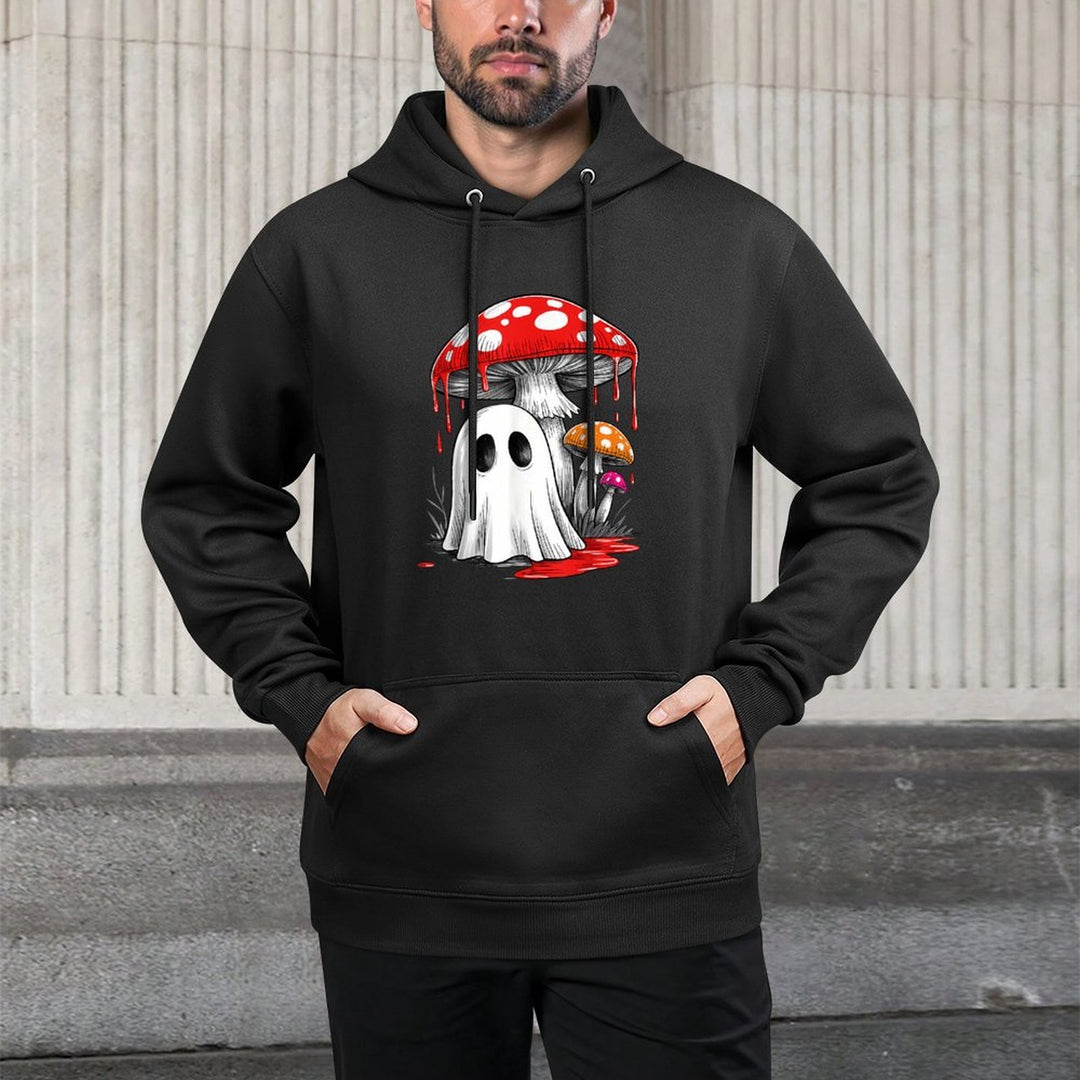 Retro Ghost Mushroom Halloween Vibes Cute Groovy Men Women All-Day Comfort Hoodie