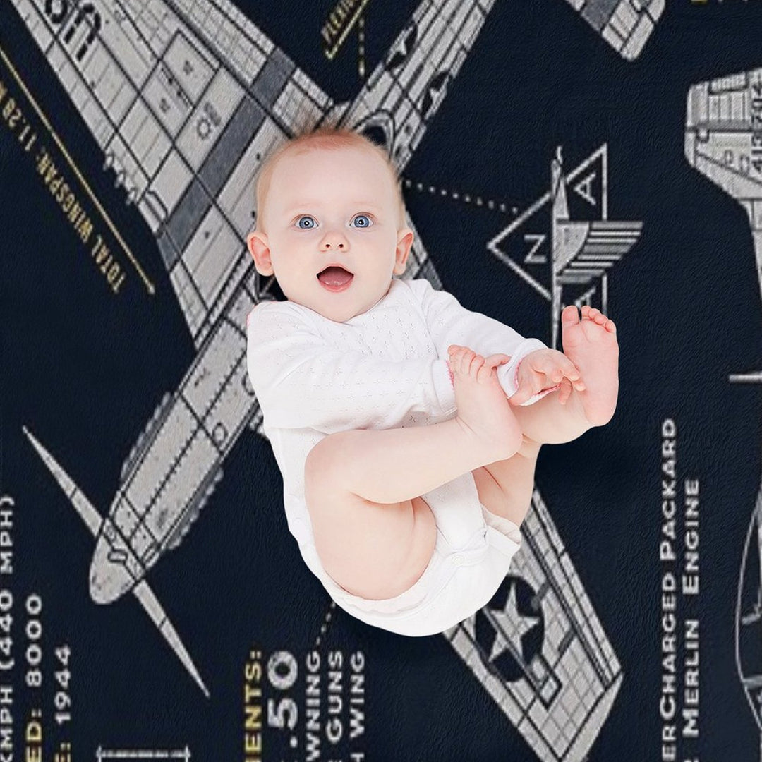 P-51 Mustang Lightweight Throw Blanket