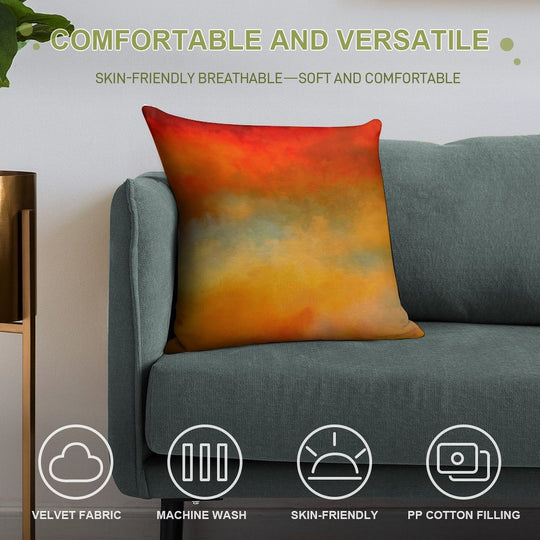 Sunset Colors Throw Pillow Soft High-Density Material Throw Pillow