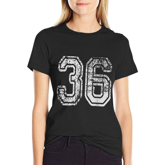 Team Jersey Uniforms Number 36 School Sports 36th Birthday  Vintage-inspired T-Shirt