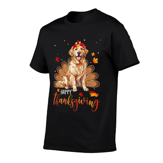 Cute Golden Retriever Happy Thanksgiving Turkey Dog for Men Women Girls Kids  Classic T-Shirt