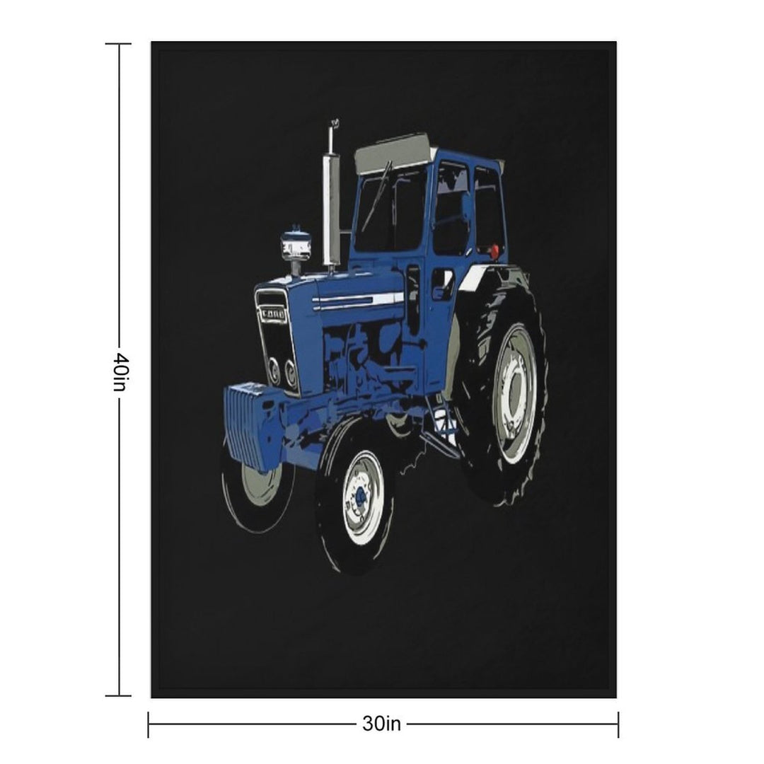 Old Ford Tractor Blue Sustainable Throw Blanket