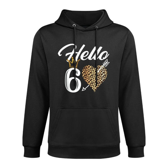 60th Birthday Shirt Hello 60 with Leopard Easy Care Hoodie