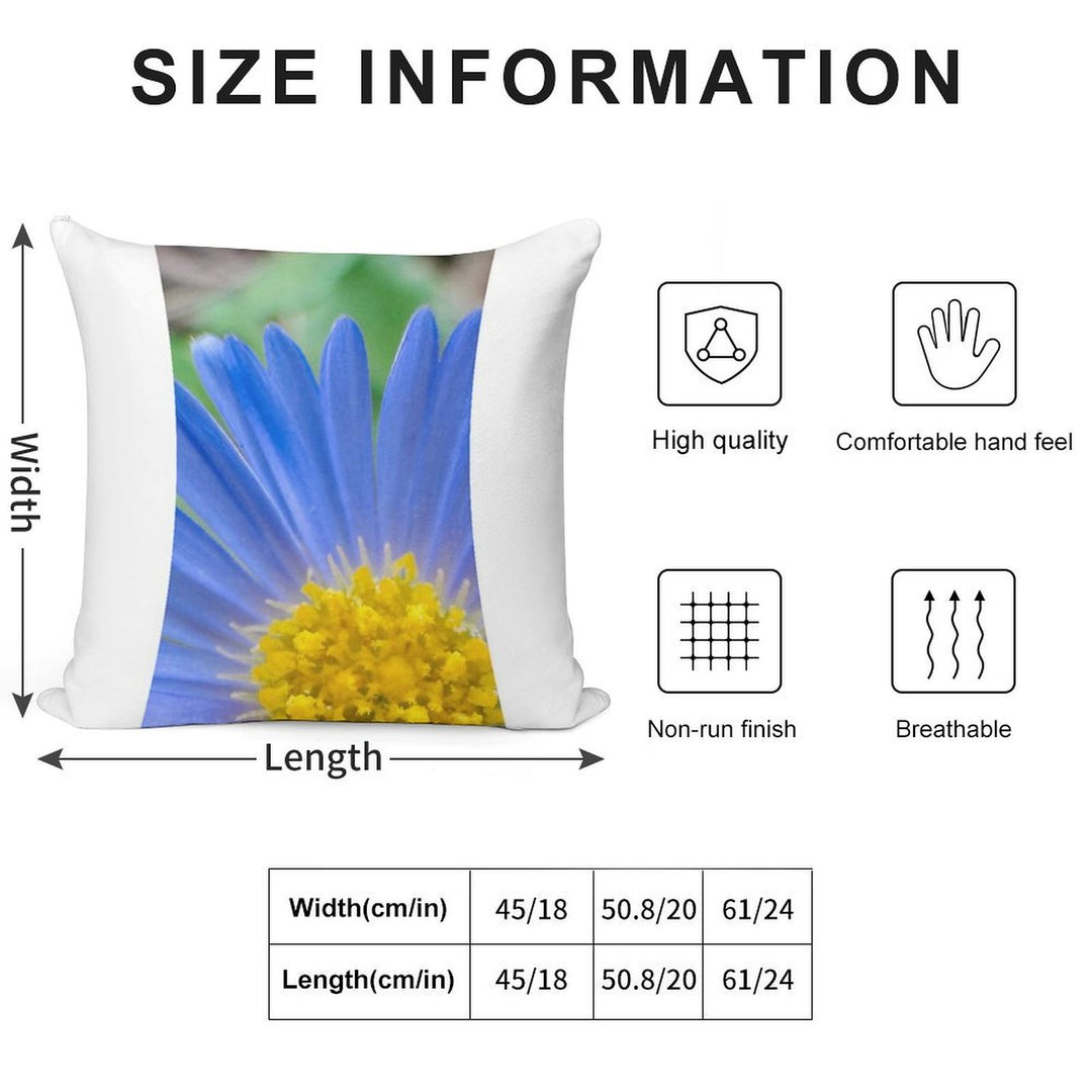 Blue Flowers Soft Skin-Friendly Throw Pillow