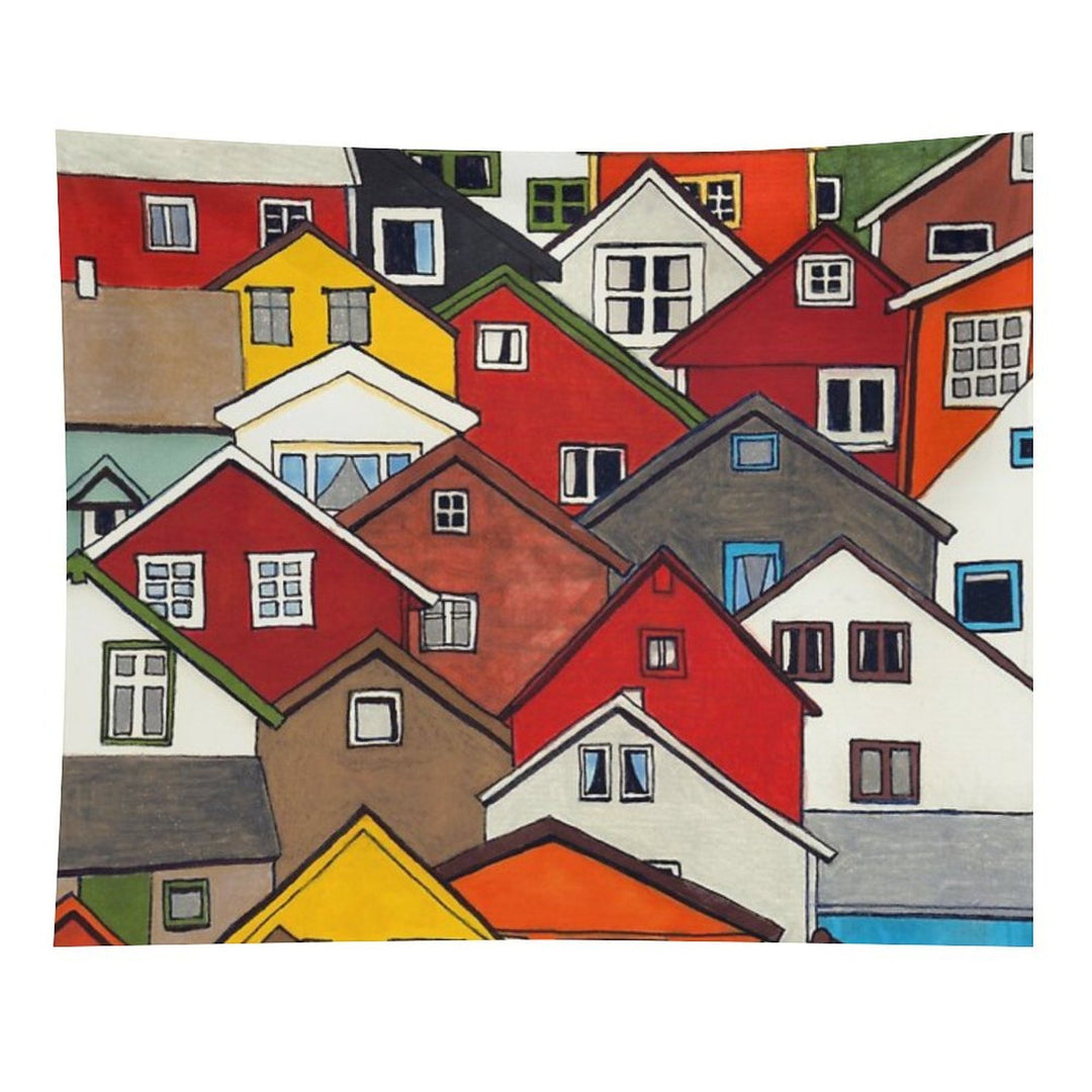 Colourful Houses Tapestry