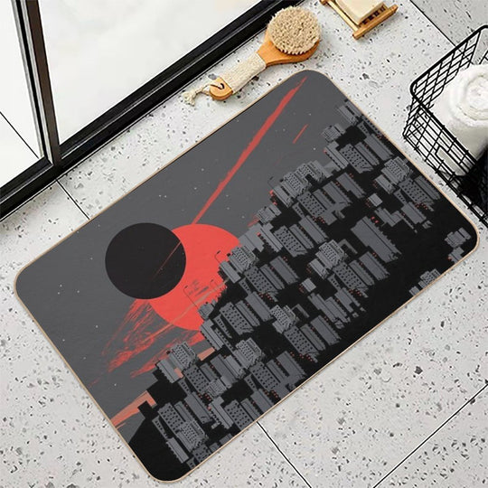 Brutalist Apocalypse  Stain-Proof Bath Mat