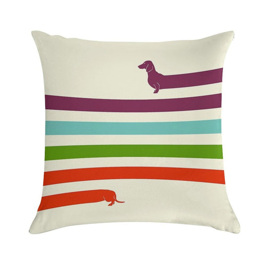 (Very) Long Dachshund Soft High-Density Material Throw Pillow